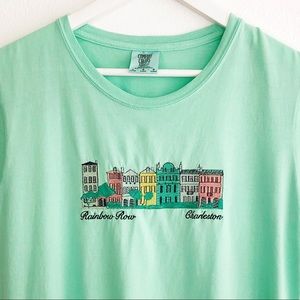 Embroidered Rainbow Row Charleston Sc Top Sz L